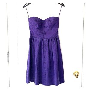 Rebecca Taylor purple silk bustier dress